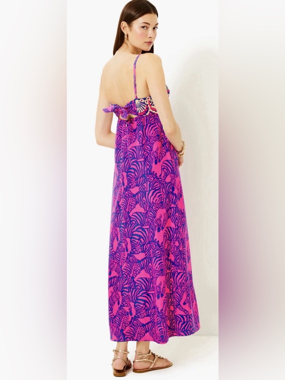 NWOT Lilly Pulitzer Hot Pink and Blue Printed Dress - Picture 3 of 10